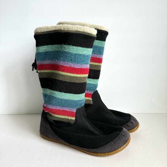 SmartWool Slippers Boot Over Easy Fritter Free Wool Colorful Stripe Womens 9 - Picture 15 of 15